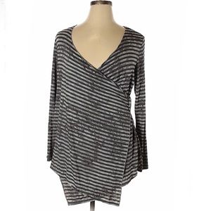 ONE WORLD Long Sleeved Wrap Top